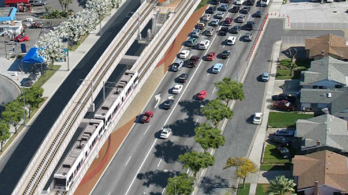 Capitol Expressway light rail rendering